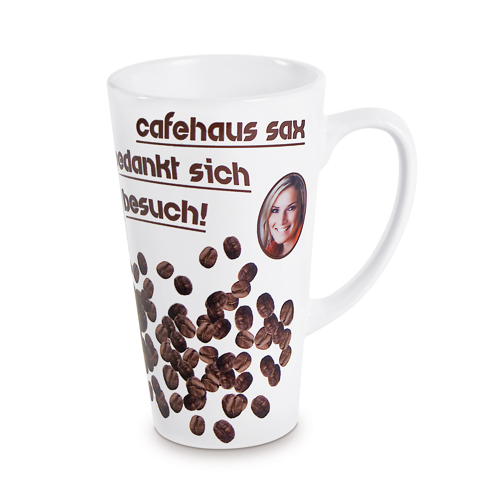 Latte groß
Preis: EUR 10,00, Keramiktasse weiß, moderne, konische Form, Höhe 148 mm, Durchm. 88 mm (oben), spülmaschinengeeignet