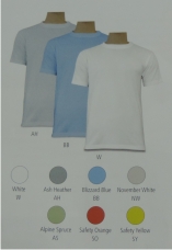 Basic T-Shirt (weiß S-5XL; Ash Heather, Blizzard Blue, November White, Alpin Spruce S-3XL)
Preis: EUR 18,00
Atmungsaktive Funktionsfaser mit Baumwollgriff, Doppelnähte, Nackenband, geripptes Rundhalsbündchen, lässiger Schnitt, 190g/qm, 100% Polyester